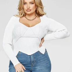 Fashion To Figure Lina Scallop Hem Sweater 9 Fashion To Figure Lina Scallop Hem Sweater -Pleasures SHOP x f853dc16 686d 4d32 8bff 9d6c6fb2563e