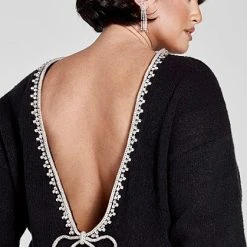 Fashion To Figure Adriana Rhinestone Back Sweater Dress