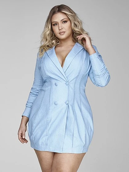Fashion To Figure Kira Denim Blazer Dress 4 Fashion To Figure Kira Denim Blazer Dress - Image 4
