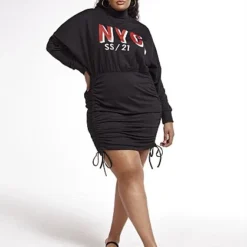 Fashion To Figure NYC Drawstring Sweatshirt Dress