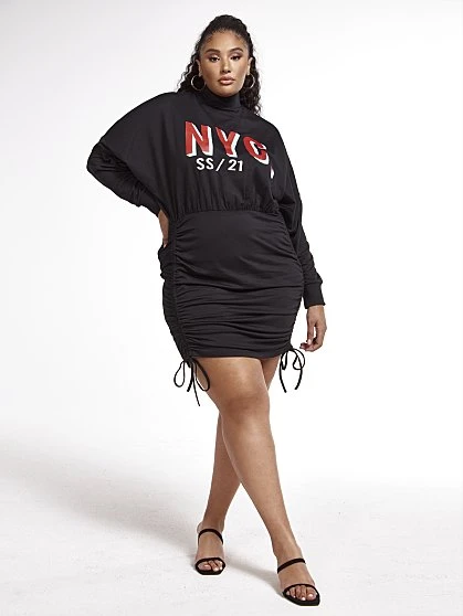 Fashion To Figure NYC Drawstring Sweatshirt Dress 1 Fashion To Figure NYC Drawstring Sweatshirt Dress