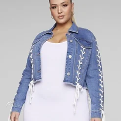 Fashion To Figure Joi Lace-Up Detail Denim Jacket 7 Fashion To Figure Joi Lace-Up Detail Denim Jacket -Pleasures SHOP x fa1c96fd b128 4483 b7ee b1fa028bbe1f