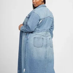 Fashion To Figure Kenna Maxi Length Trucker Jacket -Pleasures SHOP x fa7b2c41 e007 4f51 962a 1b4c7103c968