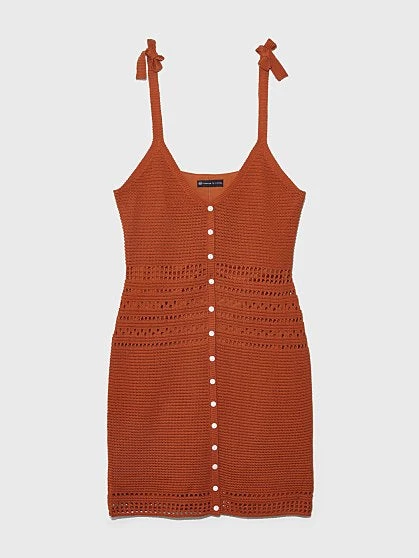 Fashion To Figure Victoria Button Detail Crochet Dress 5 Fashion To Figure Victoria Button Detail Crochet Dress - Image 5