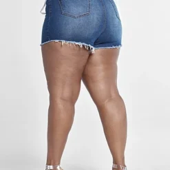 Fashion To Figure Cut Off Denim Shorts With Crossover Waist -Pleasures SHOP x fbff3509 c25a 4744 9def 98b49bdd40db