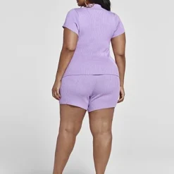 Fashion To Figure Jana Ribbed Knit Polo Top -Pleasures SHOP x fcbe157f bdf9 4e38 b505 38efc6f17535