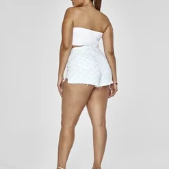 Fashion To Figure High Rise Gingham Print Denim Shorts 5 Fashion To Figure High Rise Gingham Print Denim Shorts -Pleasures SHOP x fd97dc4f 8064 4502 9926 80d491167dee