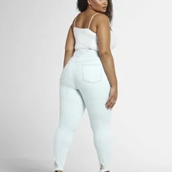 Fashion To Figure Light Wash High-Rise Destructed Jeggings