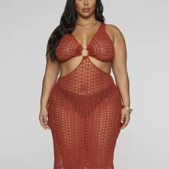 Fashion To Figure Yvonne O-Ring Crochet Cover-Up Dress -Pleasures SHOP x feb5e179 a0a1 4ccb 9b81 d396568f442e