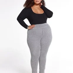 Fashion To Figure Sasha Houndstooth Good Form Ponte Knit Pants -Pleasures SHOP x ffb53547 3407 4f7b 8cbd dc89c0db4a3d