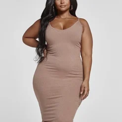 Fashion To Figure FTF Essentials - Midi Length Slip Dress -Pleasures SHOP x ffe17838 440b 4dd8 98d3 fbcdfe3504e4